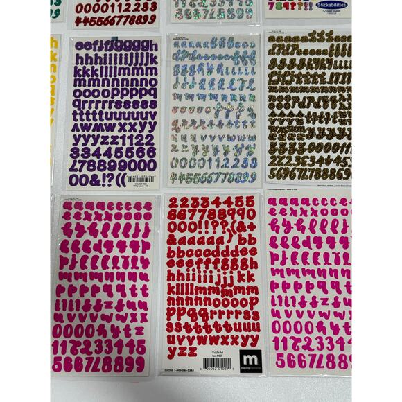 21 Sets Stickabilities Scrapbooking Stickers Letters & Numbers Variety Colors - Picture 10 of 10